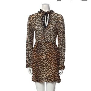 Ganni animal print mini dress